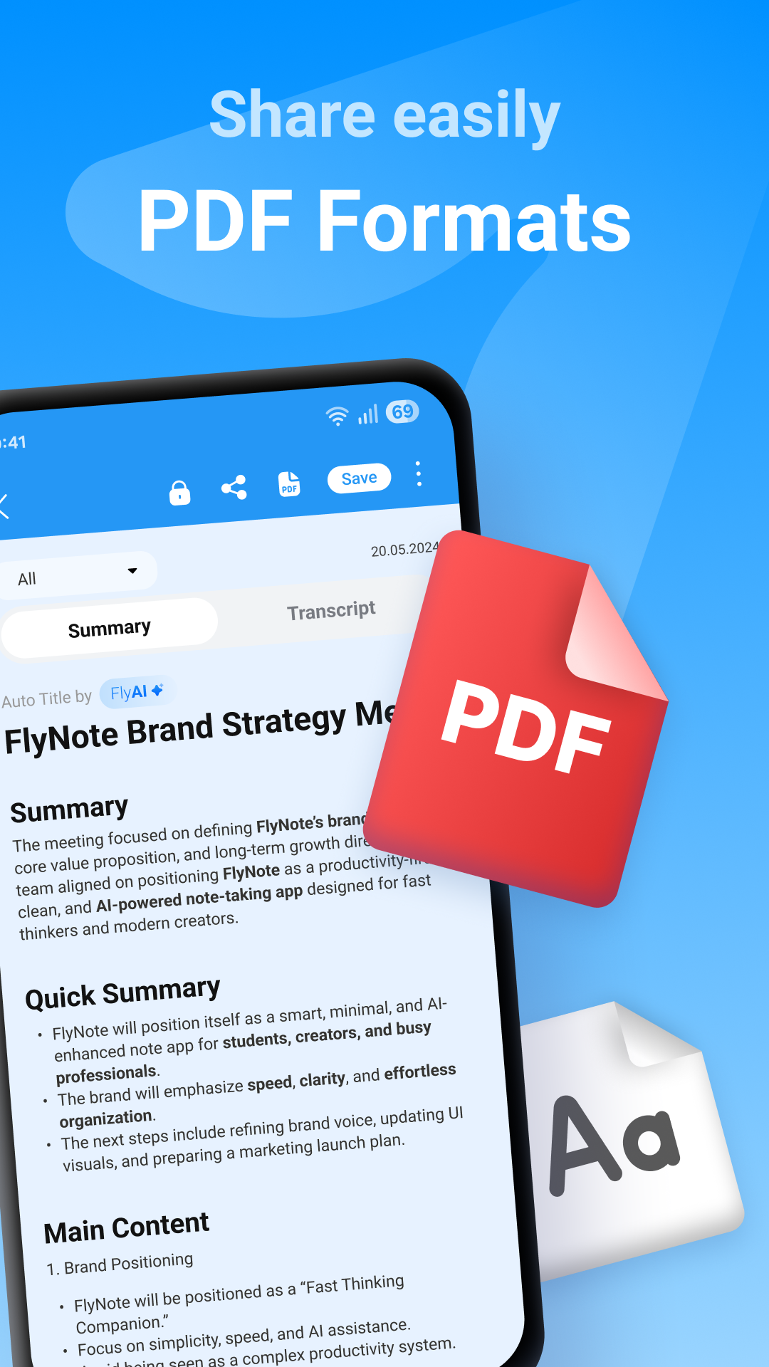 Share notes as PDF