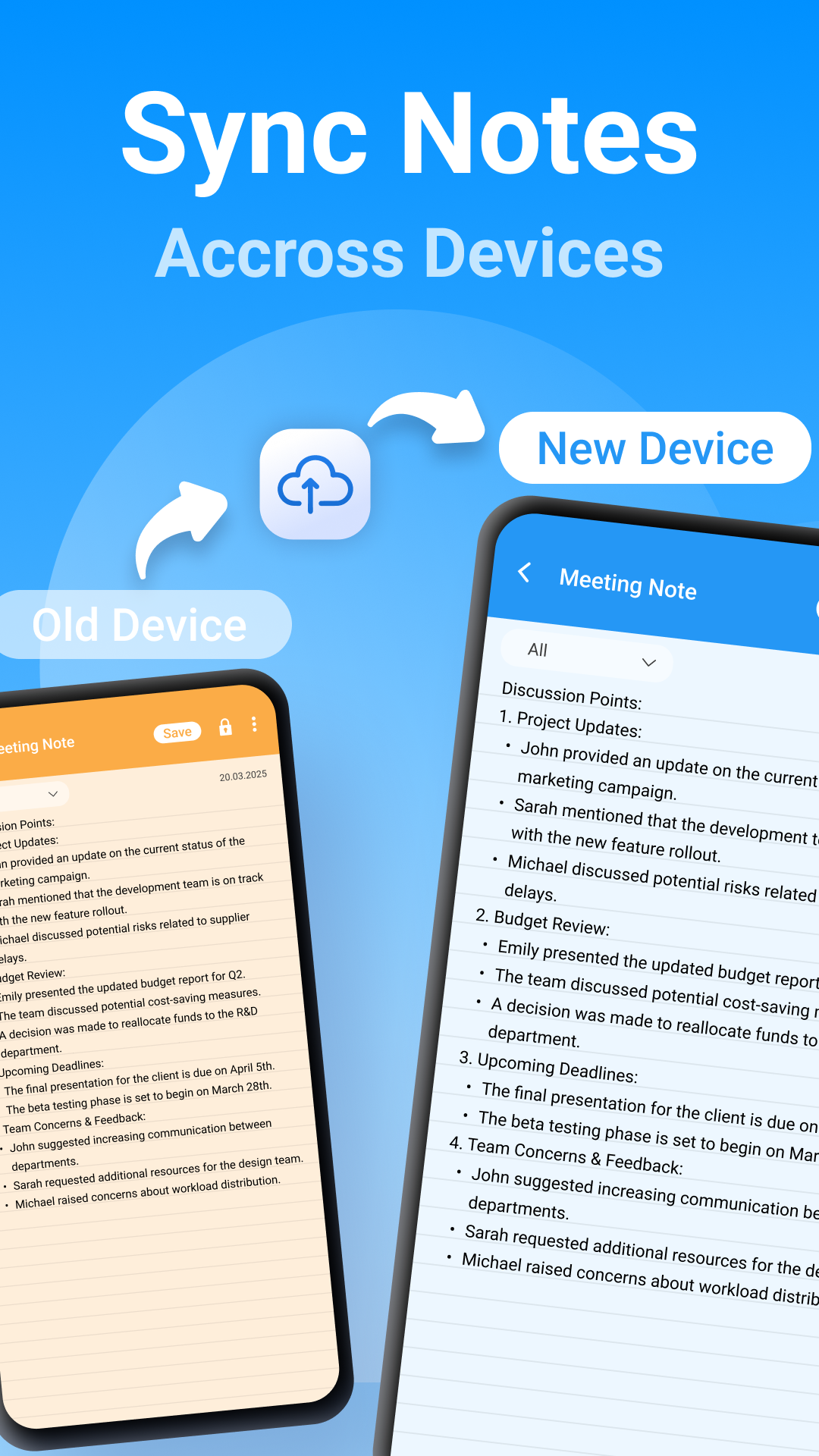 Sync notes across devices